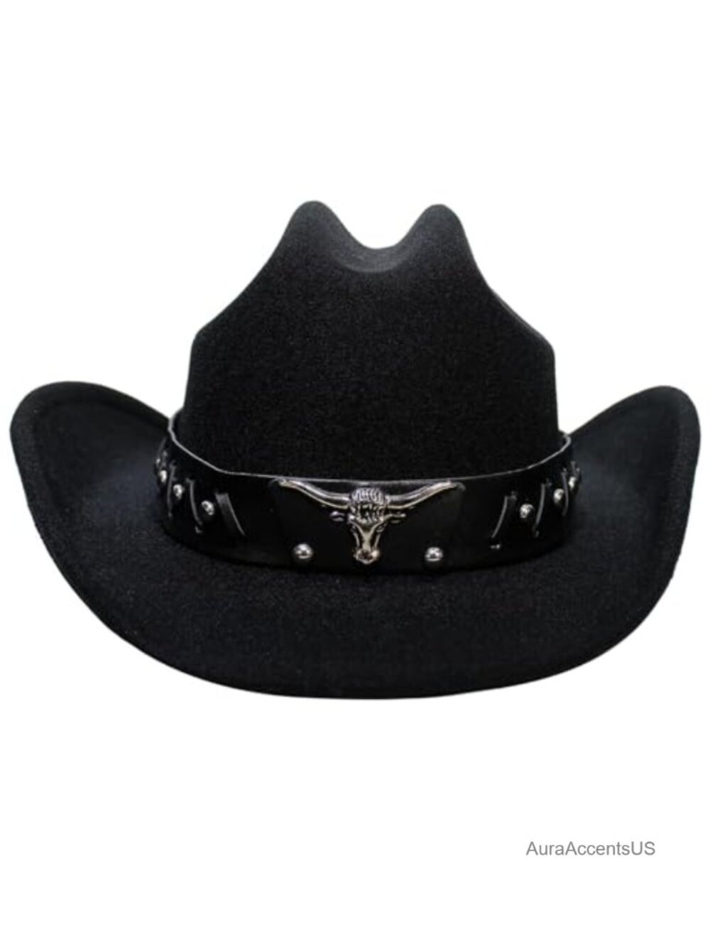 Kalerona Western Cowboy Hat Adjustable Felt Cotton Polyester Unisex Wide Brim